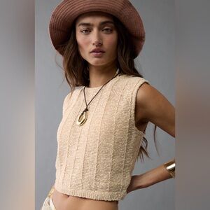 NWT AE Tie Back Sweater Tank Top Size XL Cotton